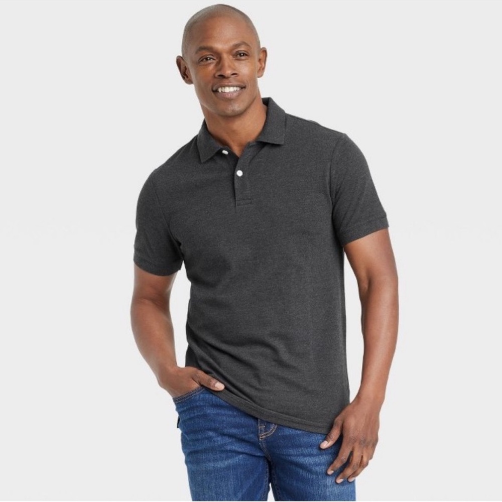 GOOD FELLOW&CO.•NWOT RAILROAD GRAY "THE EVERY WEAR POLO" STANDARD FIT SIZE LARGE